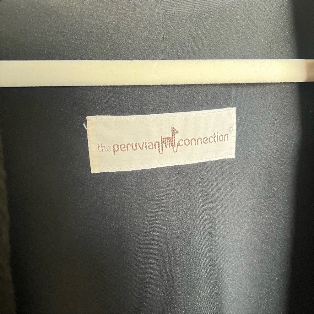 Peruvian Connection Baby Alpaca Wool Long Black Decades Coat